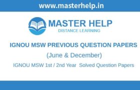 IGNOU MSW Question Papers