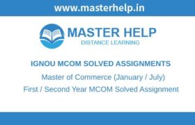 Ignou MCOM Solved Assignment