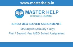 Ignou MEG Solved Assignments