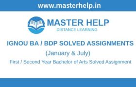 Ignou BDP Solved Assignments