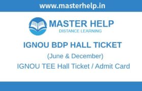 IGNOU BDP Hall Ticket