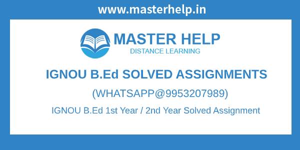 ignou b.ed solved assignment free download