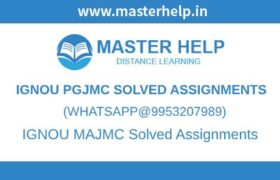 IGNOU PGJMC Assignments