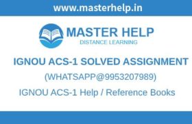 IGNOU ACS-1 Solved Assignment