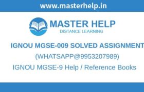 IGNOU MGSE9 Solved Assignment