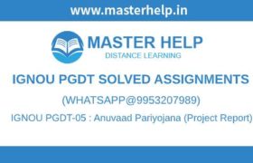 IGNOU PGDT Solved Assignments