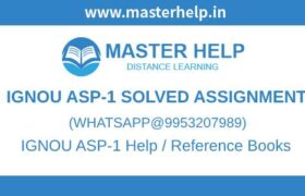 IGNOU ASP-1 Solved Assignment