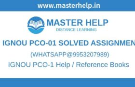 IGNOU PCO-1 Solved Assignment